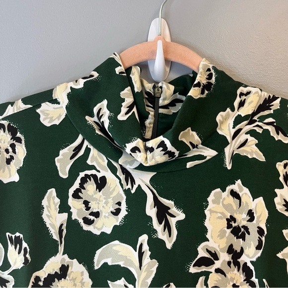 Tanya Taylor Dress Green Cream & Black Floral Thea Dress in Martini Multi 3X NWT - Picture 8 of 16